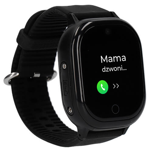 Zegarek GPS dla dzieci Locon Watch Lite marki Locon z widokiem na ekran Mama dzwoni pokazany z profilu